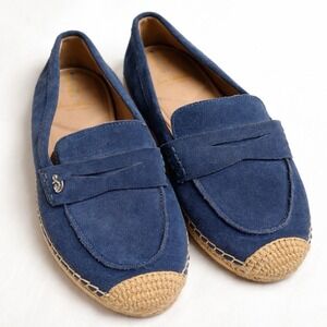 Sam Edelman Kai Espadrille Loafers Womens 8M Blue Suede Slip On Casual Loafers